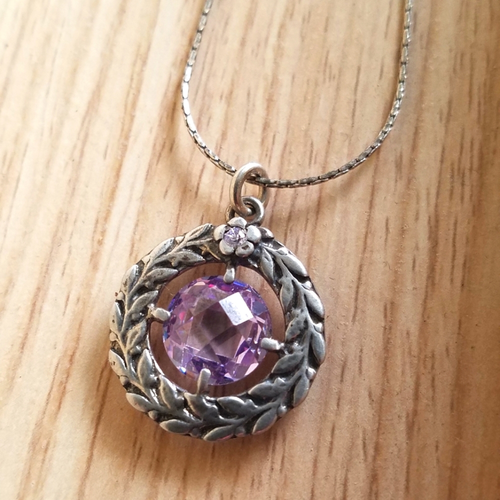 Sparking Sterling silver and Amethyst Necklace from Israel